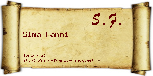Sima Fanni névjegykártya